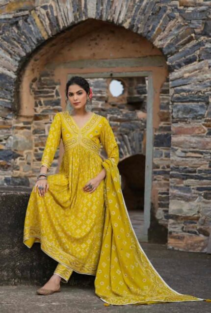 REGMESS Women's Rayon Kurta with Sharara Set and Embroidery or Gotta Work/Ethnic Straight Kurti & Sharara Set